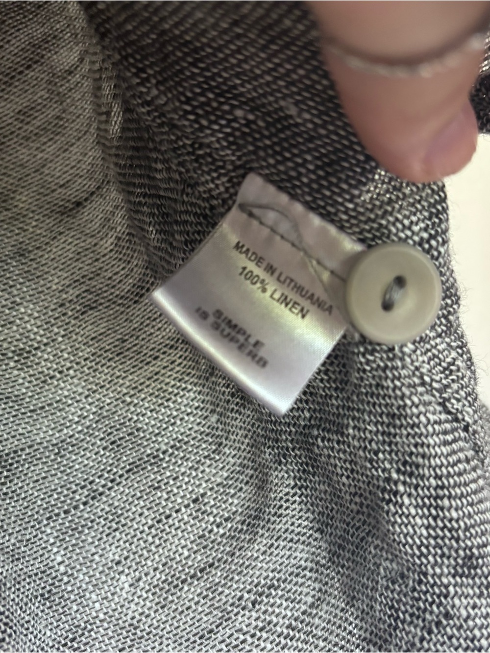 Flax grey linen button up collared shirt - Picture 8 of 8